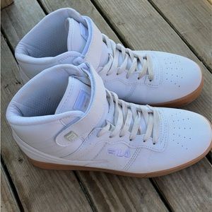 White Fila High tops